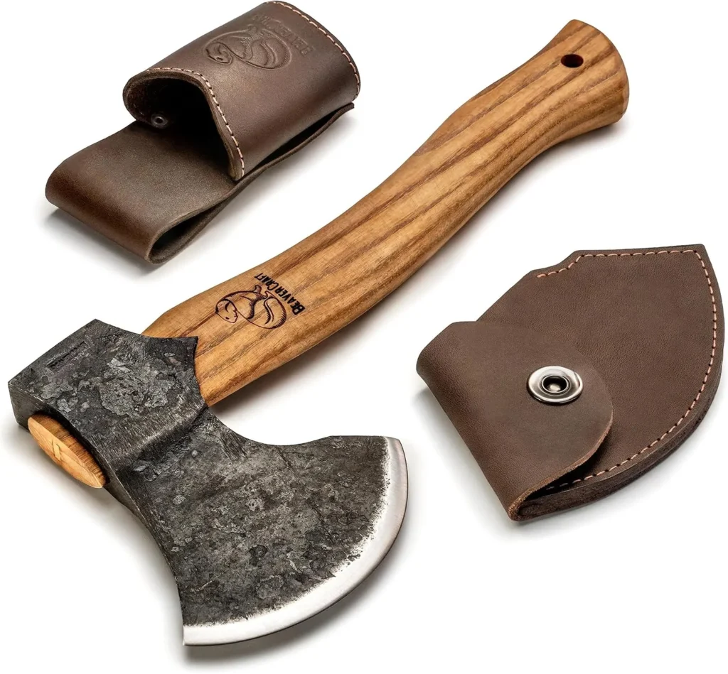 Bushcraft hatchet with sheath